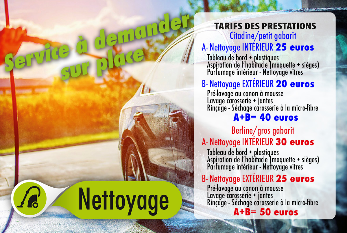 Lavage disponible sur place lavage disponible