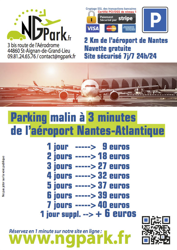 Le flyer du parking aeroport de Nantes pas cher Flyer du parking aeroport de Nantes pas cher NGpark